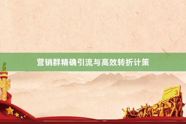 营销群精确引流与高效转折计策